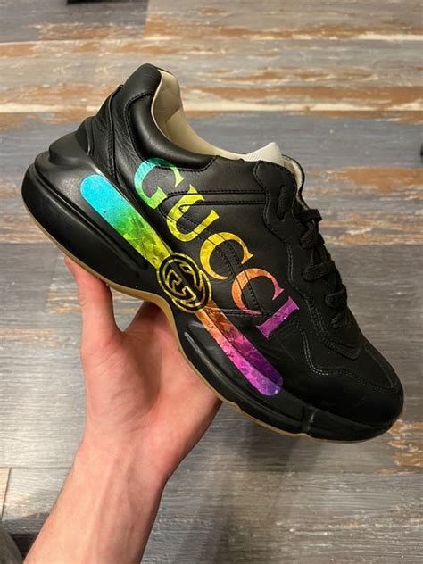 rhyton gucci shoes replica|gucci rhyton rainbow sneakers.